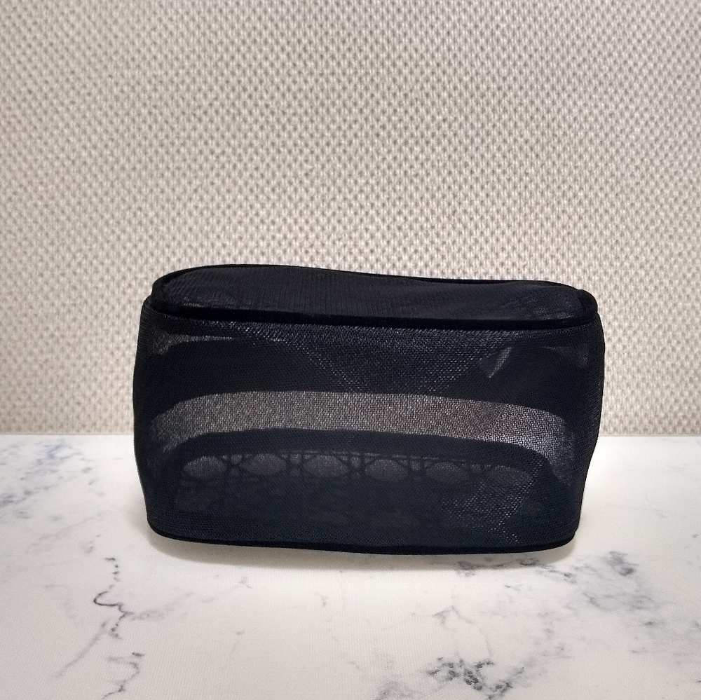 Dior 2025 Black Mesh Cosmetic Makeup Pouch New No Tag - Picture 6 of 10